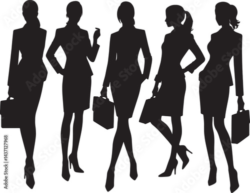 Professional Businesswoman Silhouettes Collection