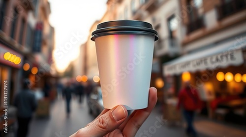 Wallpaper Mural Hand holding a disposable coffee cup outdoors (24) Torontodigital.ca