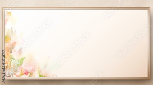 Empty framed canvas for mockups and art illustrations