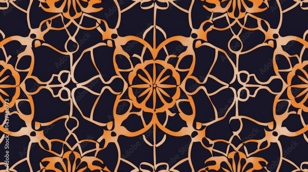 Flat outline moroccan seamless pattern vector Flat outline moroccan seamless pattern vector