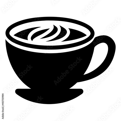 Cappuccino cup stencil icon. Beautiful elements. Icon in glyph style, simple and clean icon, no text



