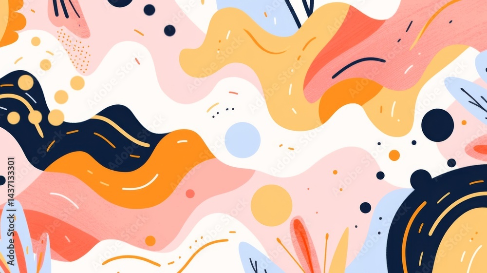Abstract hand painted wall art vector with minimalist line art and surface pattern design. Abstract hand painted wall art vector with minimalist line art and surface pattern design.