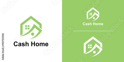 logo design combination home and money,cash,logo design elegant simple.
