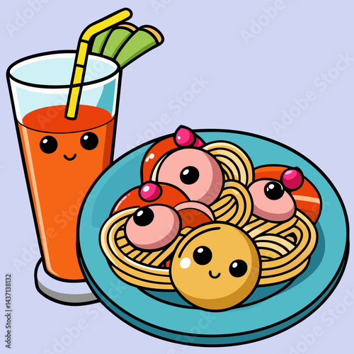 A yummy noodles and pasta