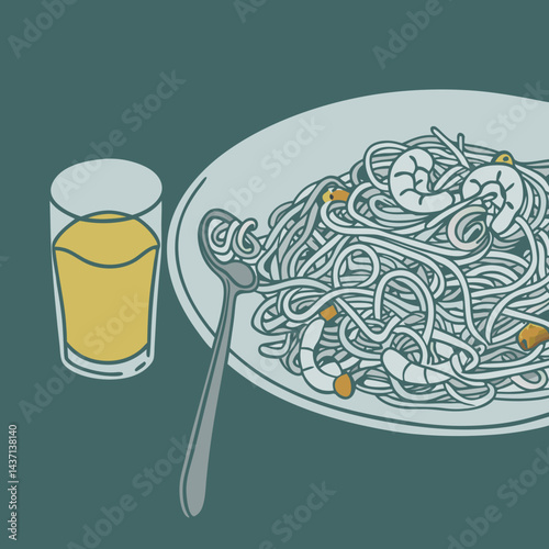 A yummy noodles and pasta