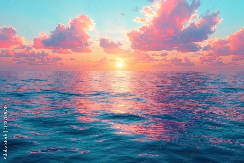 Obraz premium Serene sunset over ocean