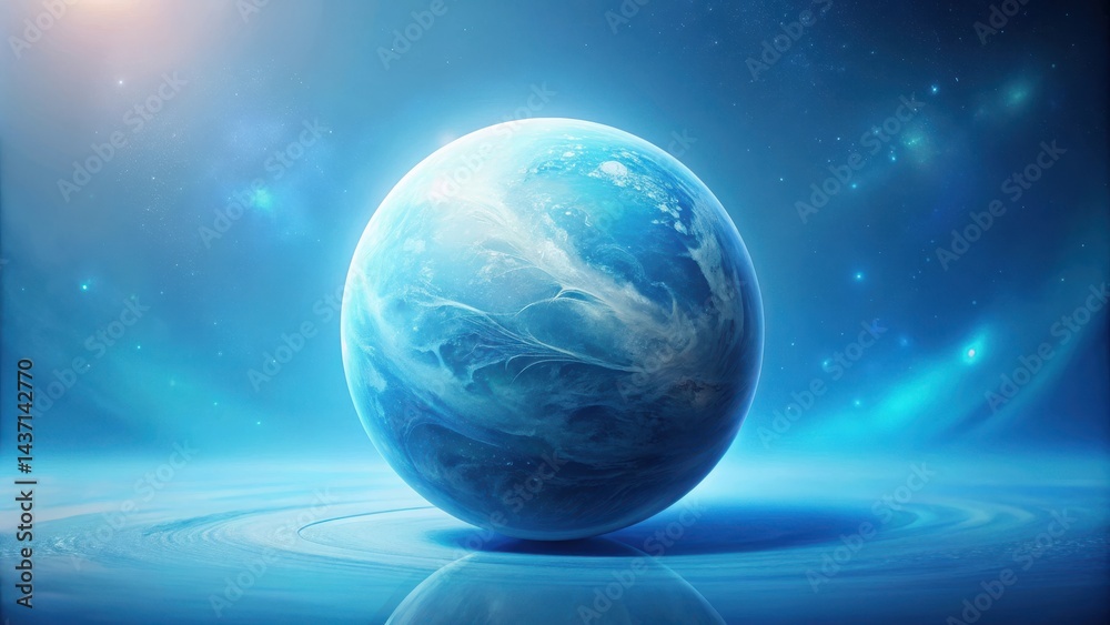 Obraz premium A Celestial Body Reflecting in a Cosmic Ocean, a Serene and Mysterious Space Scene