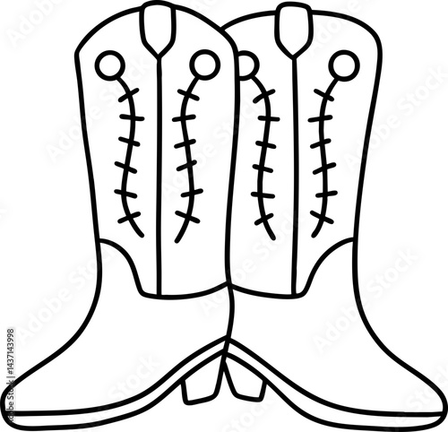 Stylish cowboy boots with intricate stitching showcase classic design perfect for any western outfit