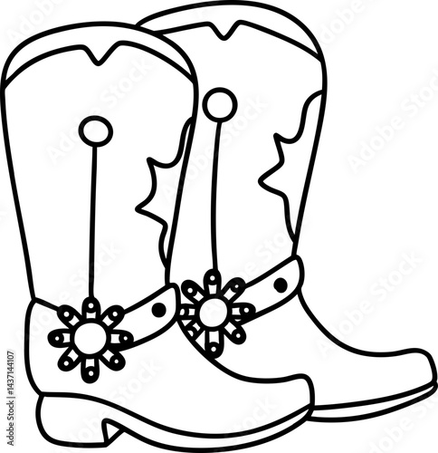 Stylish cowboy boots with intricate designs showcase blend of tradition and modern flair, perfect for any occasion