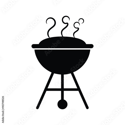 Sausages on BBQ grill silhouette vector