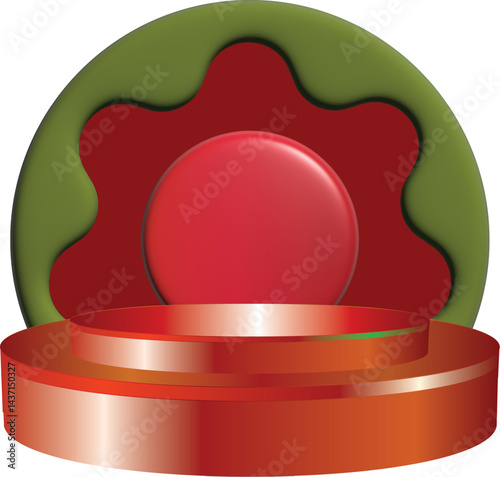 Product Display Podium stand Green color Vector Design