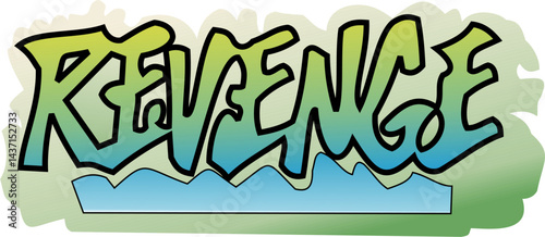 Graffiti Logo Style Revenge Word Illustration