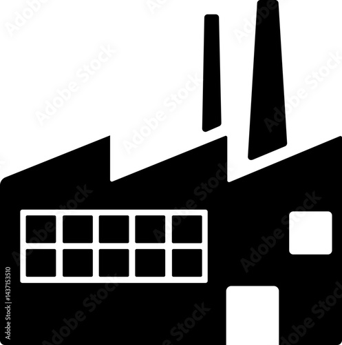 Industrial factory vector icon. Factory vector icon on white background Factory Productivity Solid Icon.Flat Icon is suitable for infographics, web designs, mobile apps, UI, UX, and GUI design.