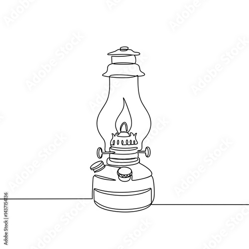 Oil lamp glowing softly against a minimalist background  