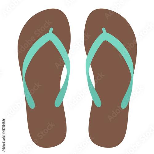 Flip Flops in Brown and Aqua for Summer Travel  