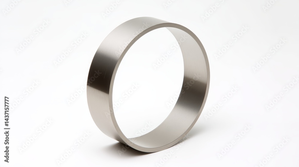 Closeup of a shiny stainless steel ring on white background shiny Closeup of a shiny stainless steel ring on white background shiny
