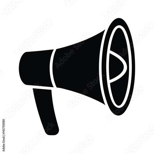 Megaphone Bullhorn Stencil Icon Vector Illustration