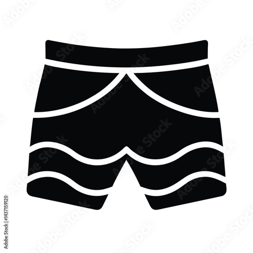 Swim Shorts Stencil Icon Vector Illustration