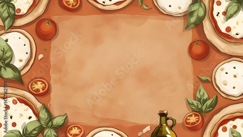 frame with tomatoes and olive oil