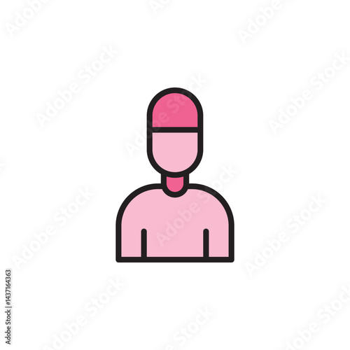 Minimalist Illustration of a Generic Medical Professional Icon Representing Health and Care in a Simplistic Style