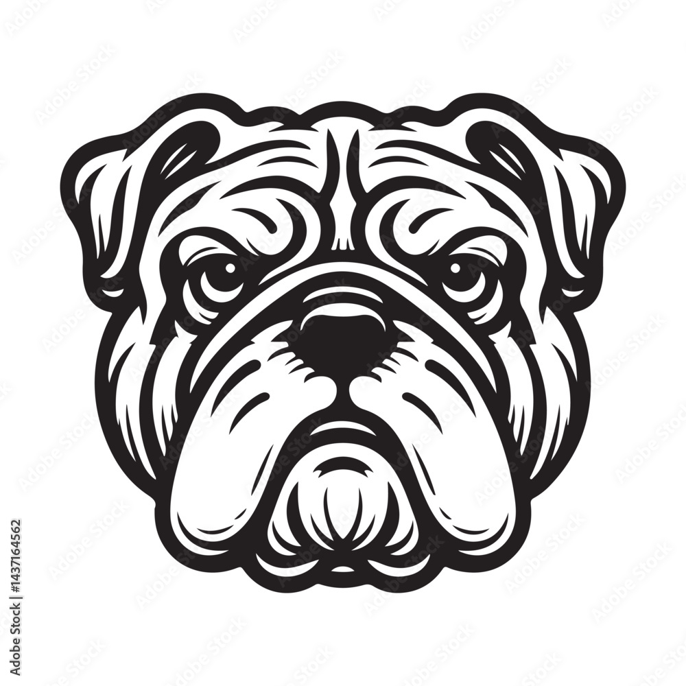 Line art of bulldog face logo vector Line art of bulldog face logo vector