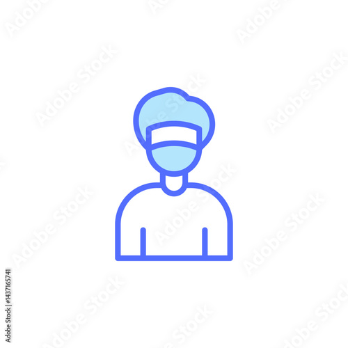 Medical Icon Depicting Professional with Facial Mask Representing Healthcare Services and Patient Care in Modern Medical Environment