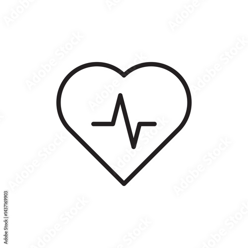 Free Download Simple Heartbeat Icon Representing Medical Monitoring and Health Indicators for Cardiology and Vital Signs in Modern Healthcare - GFXLoad