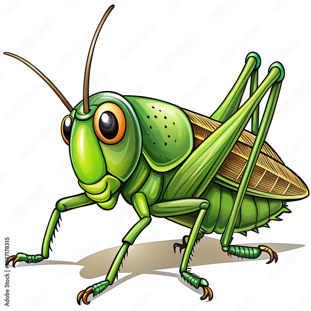 Fototapeta premium green grasshopper isolated on white background