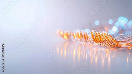 Abstract Wisp of Light: A captivating, high-angle shot showcases a gracefully curving, illuminated form, evoking the essence of energy and the intricacies of movement in a captivating composition.