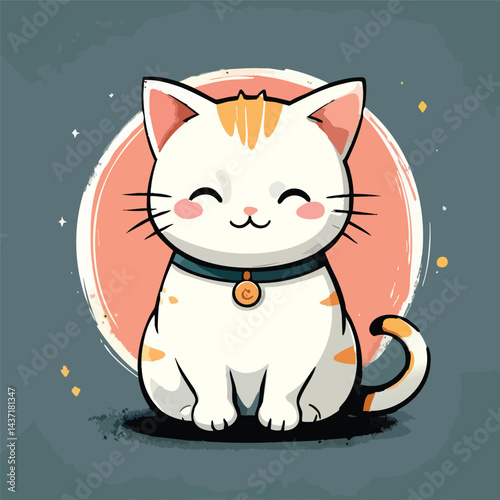 Cute Cat Vector Illustration Design