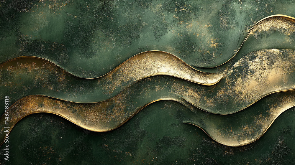 Fototapeta premium Swirls Velvet Gold Moss Rich Antique Vintage-Inspire