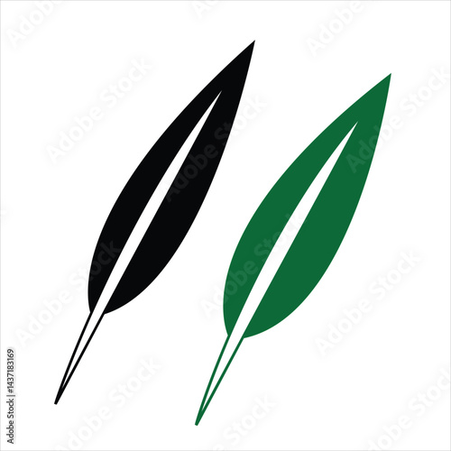 Art & Illustration leaf green black design