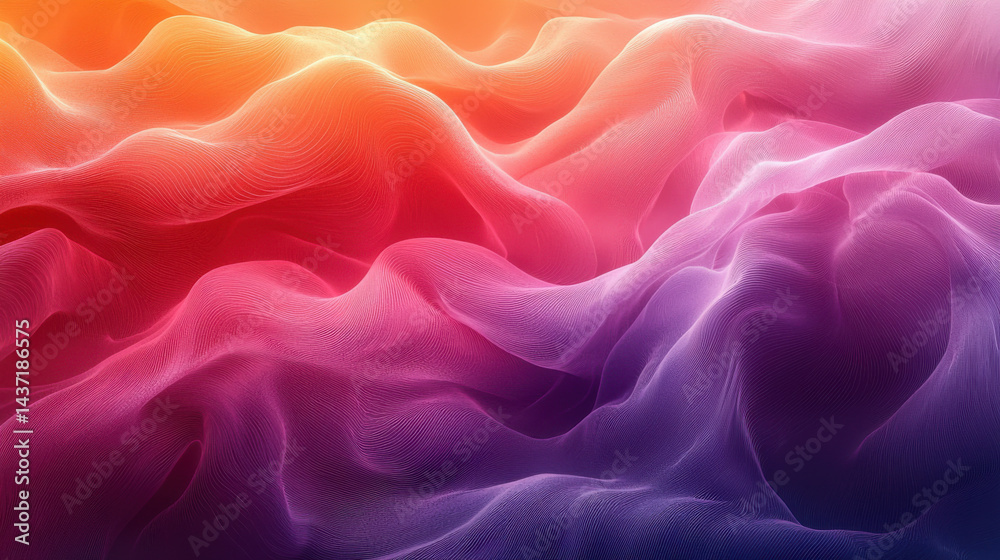 Obraz premium A mesmerizing tapestry of organic lines, rendered in a vibrant spectrum of hues, forming a dynamic yet calming wallpaper texture background 