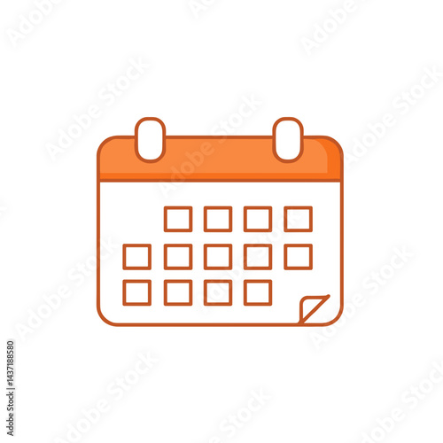 Calendar icon in orange design representing planning and scheduling  