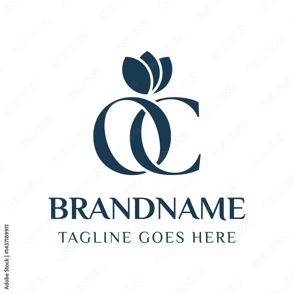 Fototapeta premium Letters OC Beauty Logo, symbolizing sophistication, style, and timeless beauty