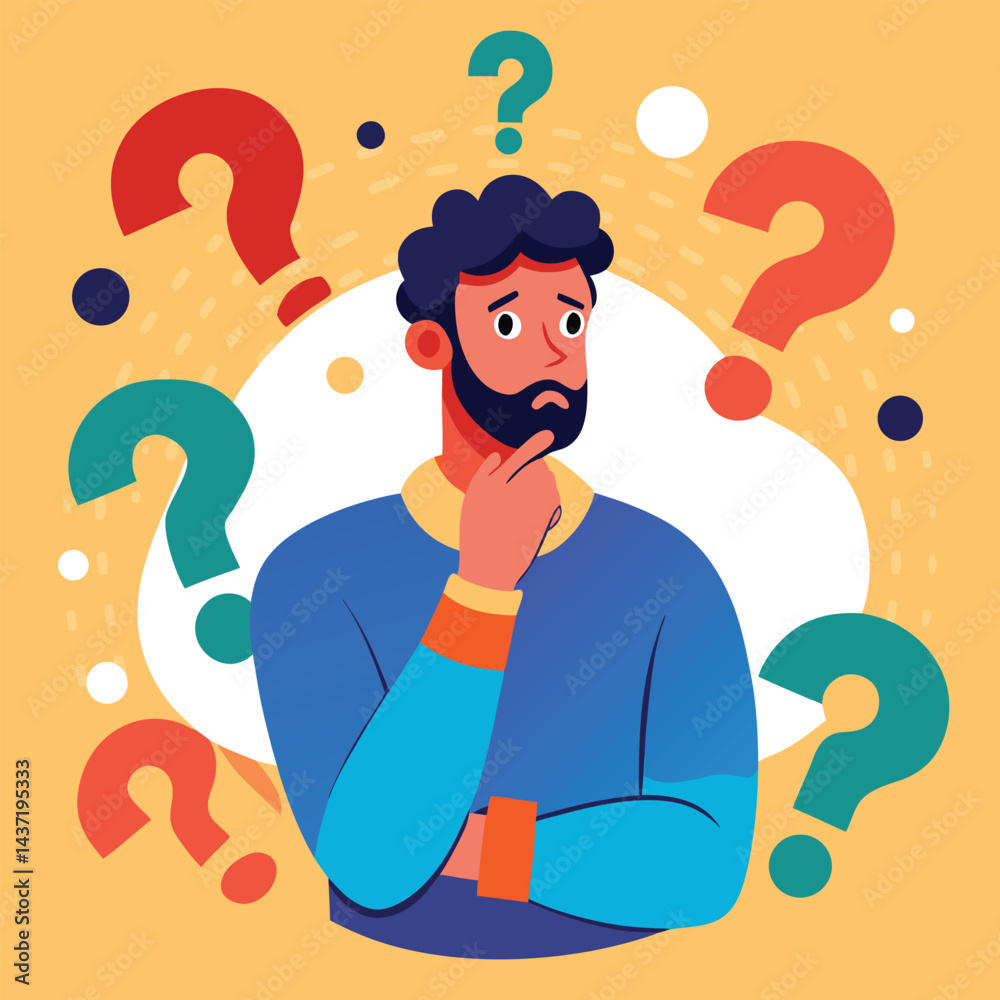 Fototapeta premium man thinking vector