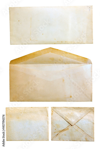 Old envelope on white background