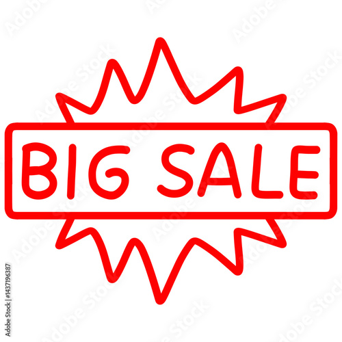 Big Sale Stamp Illustration Hand Drawn Vector Icon