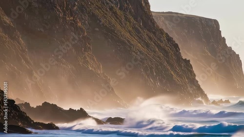 wave breaking on the rocks