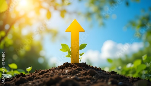 Growth indicator in nature outdoor garden photography bright day close-up sustainability concept