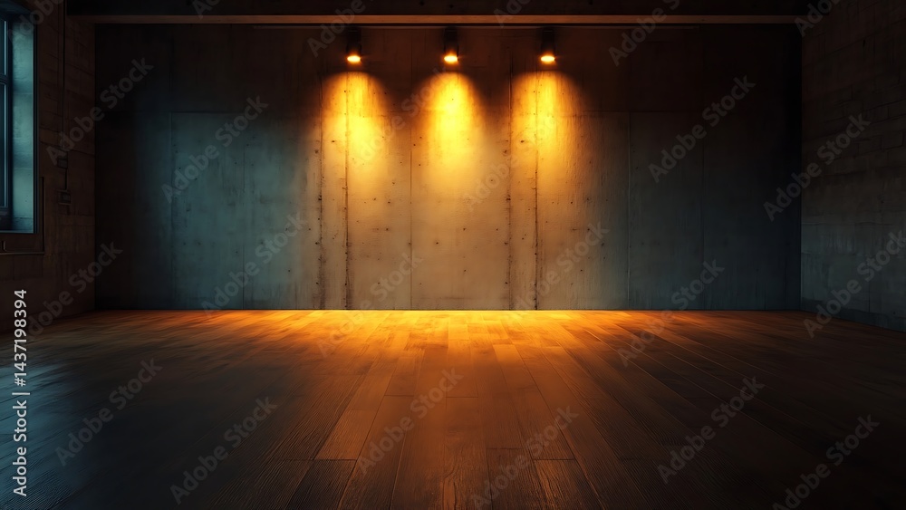 custom made wallpaper toronto digitalModern empty room with dramatic lighting on concrete wall