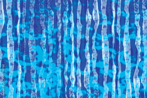 Hand drawn water strips or water drips background, ฺblue vertical lines seamless pattern background in underwater theme.