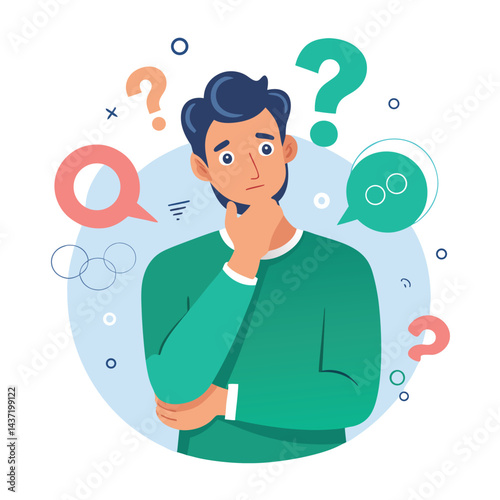 man thinking vector