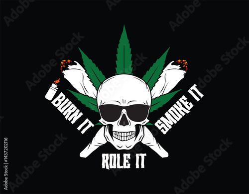 Creative Marijuana T-Shirt for 420 Culture, vector illustration with marijuana leaf for t shirt design, weed t shirt design, cannabis t shirt design	