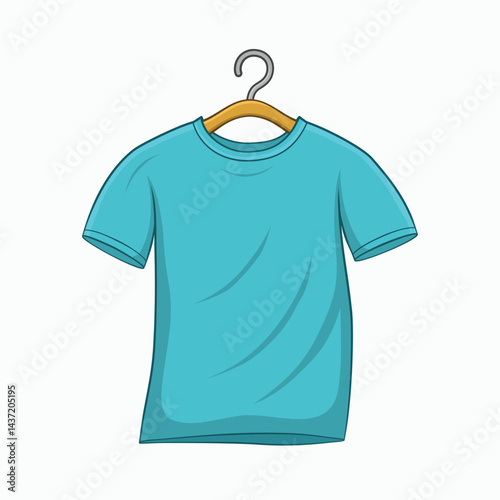 Green t-shirt with wooden hanger vector design