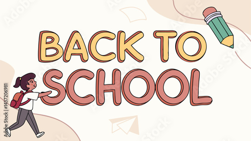 editable text effect back to school 3d cartoon
