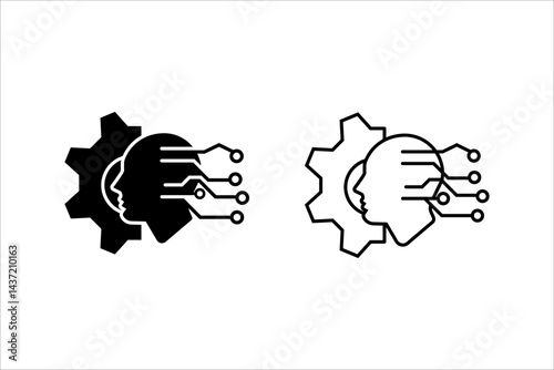Artificial Intelligence. Smart hardware.Vector linear icon isolated on white background.	
