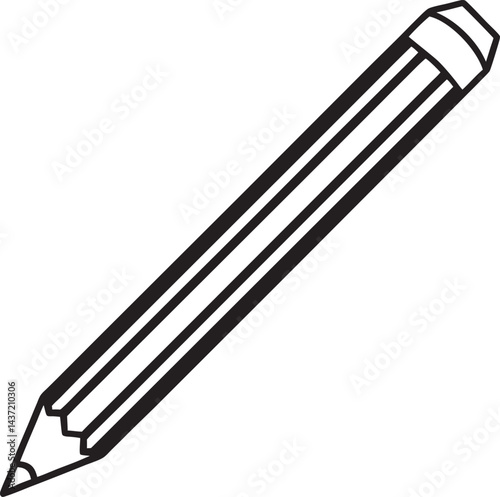 Line art pencil vector illustration 