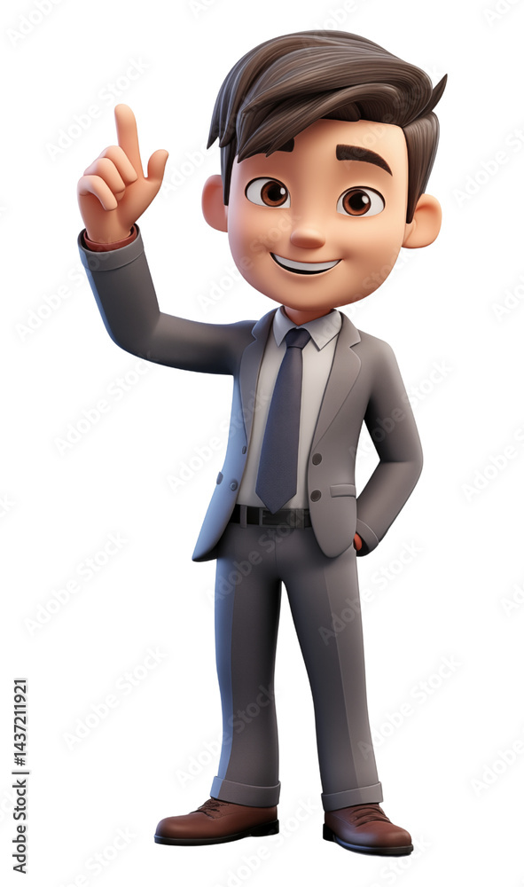 3D Businessman Avatar – Corporate Male Character Render Transparent Background