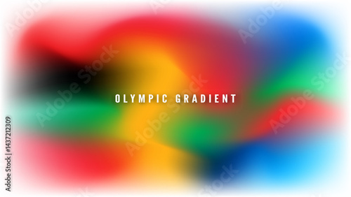 Seamless Olympic gradient design featuring a vibrant color blend and abstract mesh elements. Perfect for backgrounds, wallpapers, and modern graphic projects. High quality vector illustration